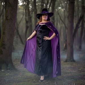 Spirit Halloween Black and Purple Eternal Witch Costume